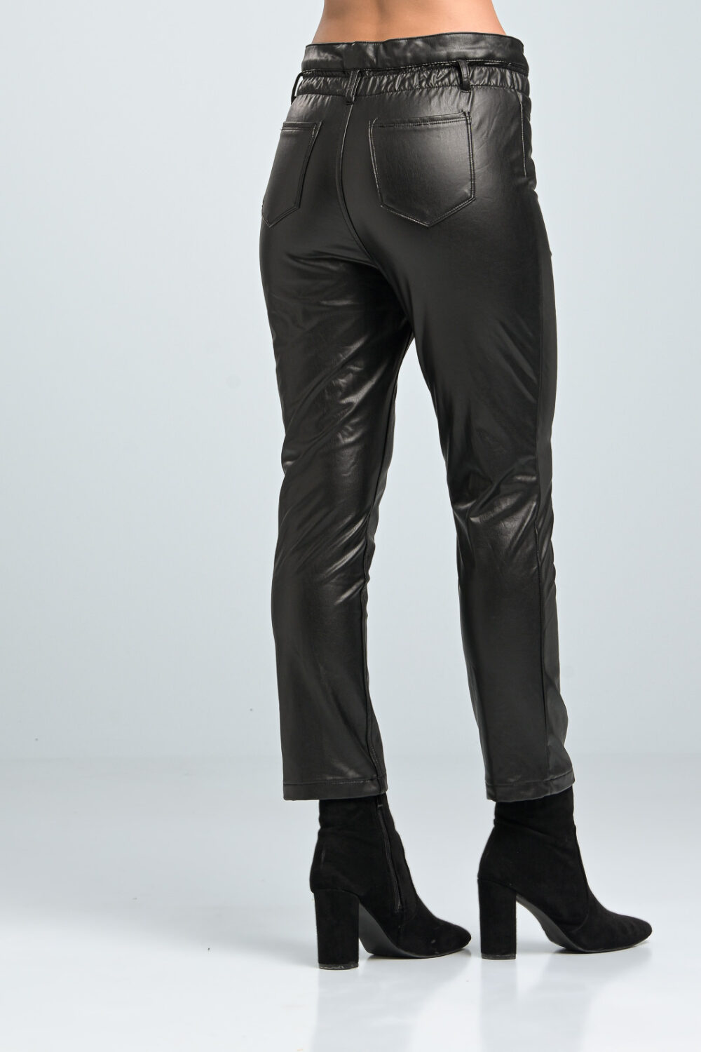 Black Leather Jogging Trousers