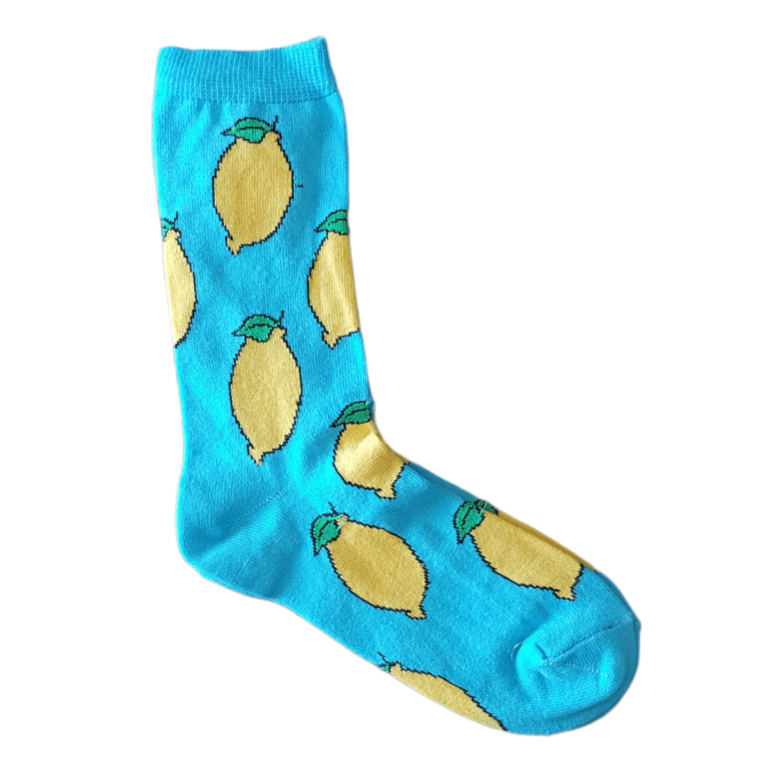 Γαλάζιο Ζευγάρι Κάλτσες Με Print Λεμόνι