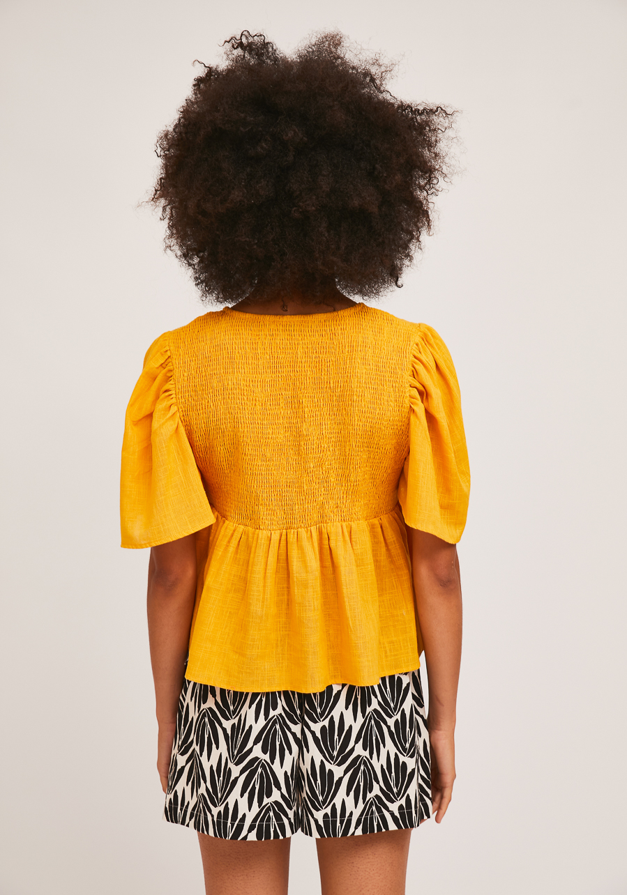 Κίτρινη Μπλούζα Με Σφηκοφωλιά Compania Fantastica