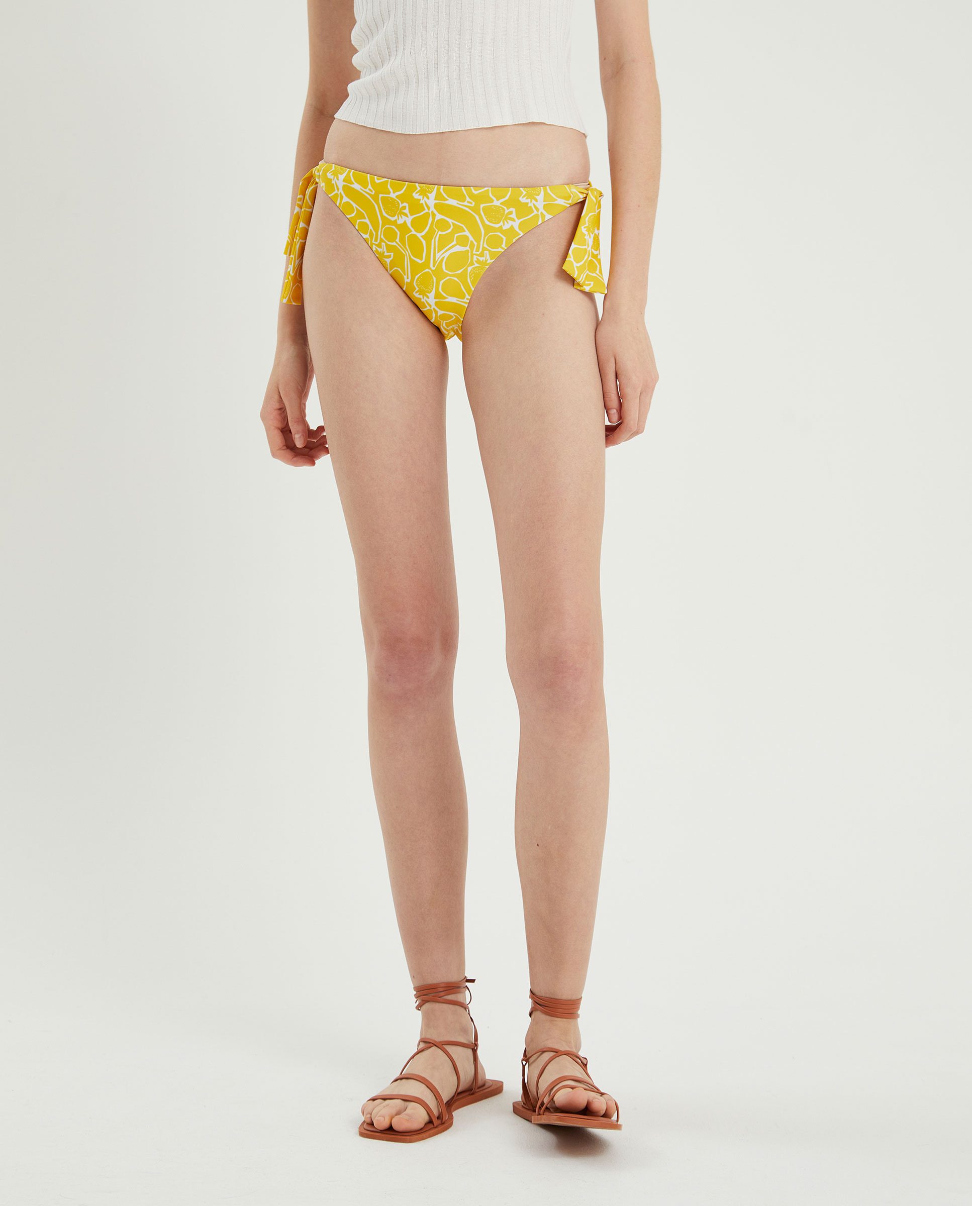 Κίτρινο Bikini Bottom Μαγιό Με Σχέδιο Φρούτα Compania Fantastica