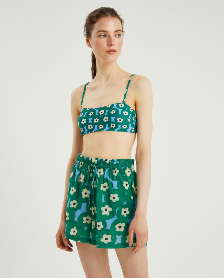 Shorts Με Πράσινο Φλοράλ Σχέδιο Compania Fantastica
