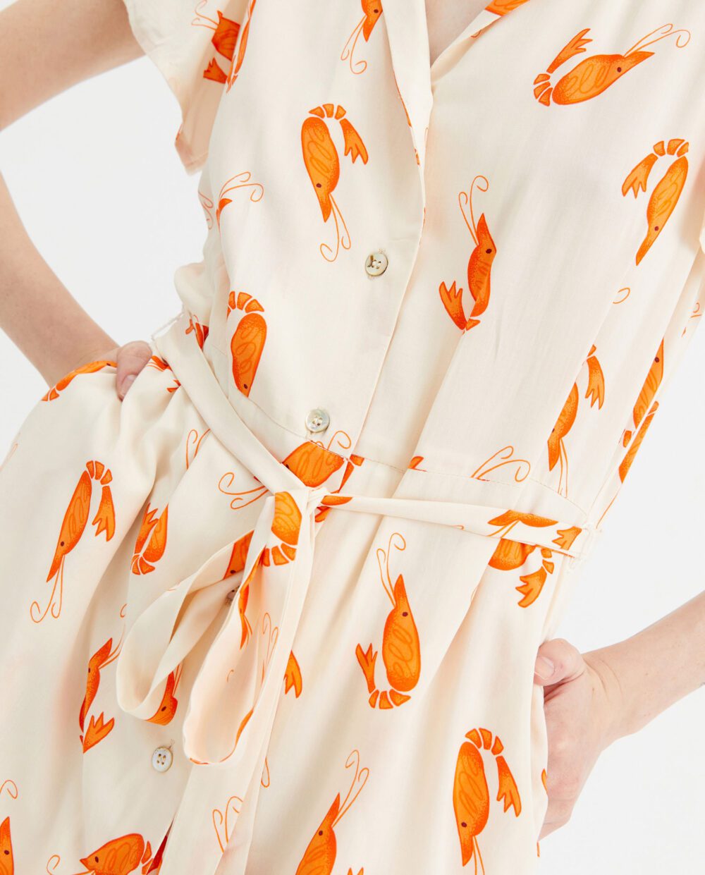Midi Πουκάμισο Φόρεμα Με Print Καραβίδες Compania Fantastica
