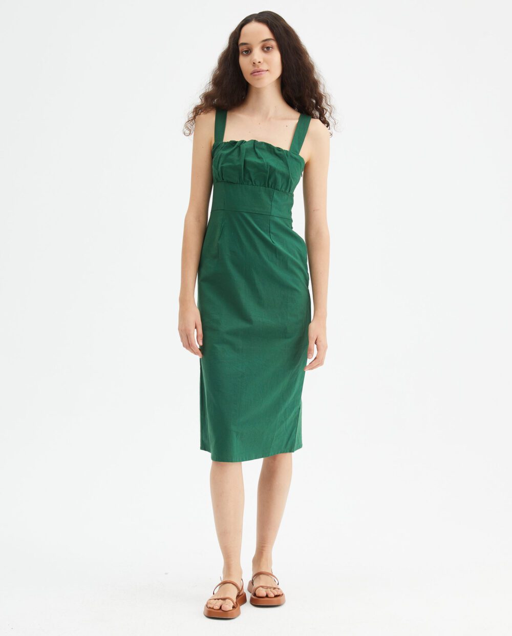 Πράσινο Εφαρμοστό Midi Φόρεμα Compania Fantastica