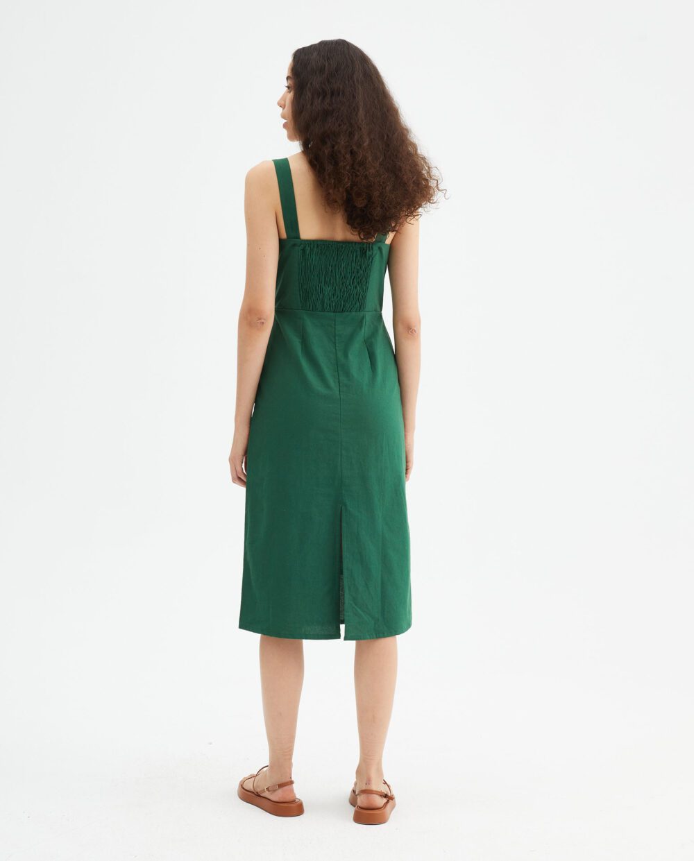 Πράσινο Εφαρμοστό Midi Φόρεμα Compania Fantastica