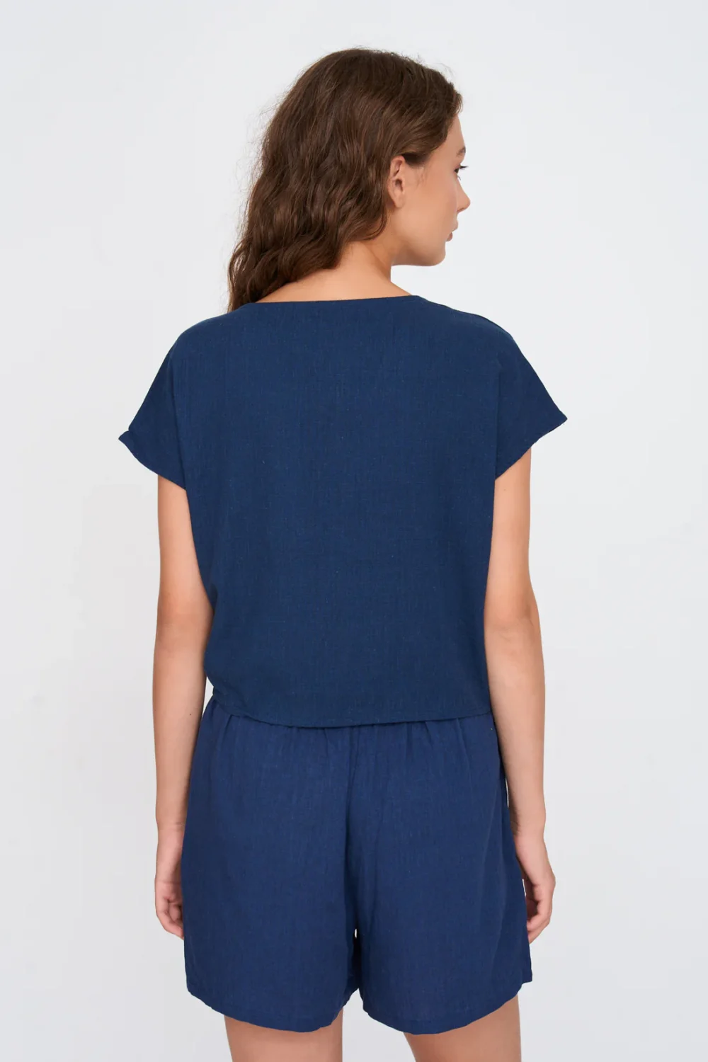 Μπλε navy Πουκάμισο Λινό Με Βισκόζη 24 Colours