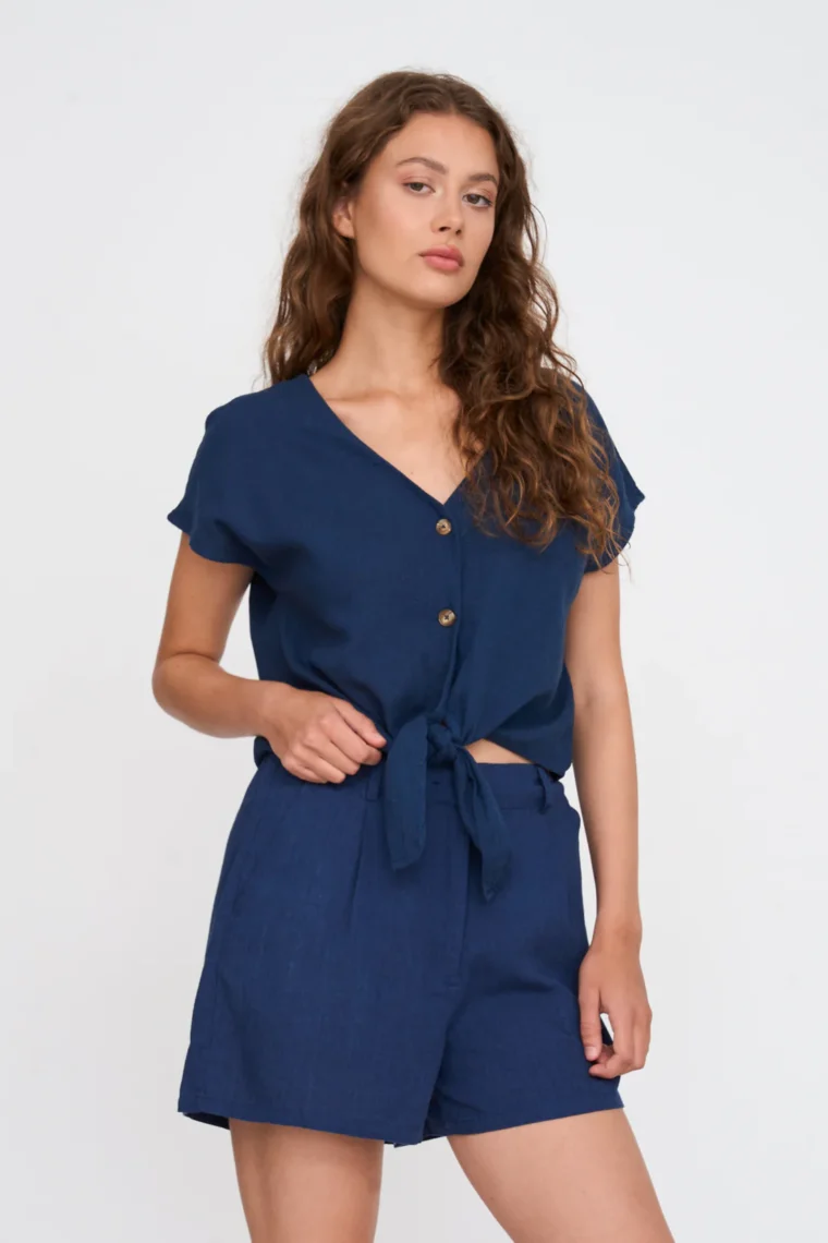 Μπλε navy Πουκάμισο Λινό Με Βισκόζη 24 Colours Μπλε navy Πουκάμισο Λινό Με Βισκόζη 24 Colours