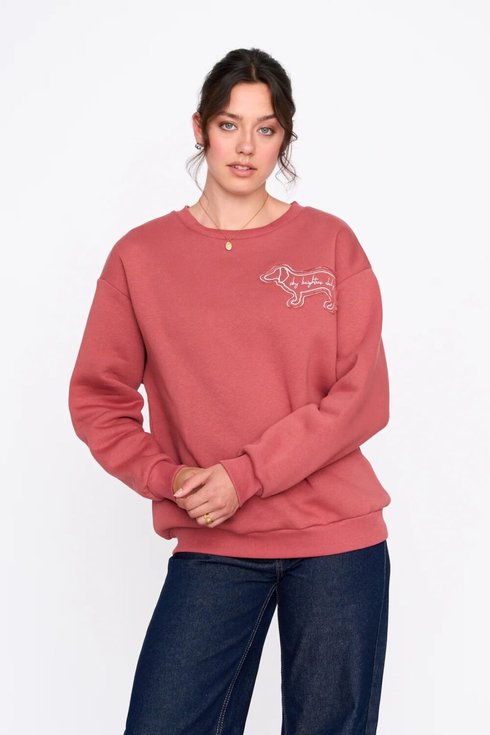 Φούτερ Dusty Pink Με Σχέδιο Σκύλος 24 Colours