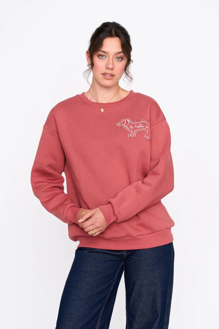 Φούτερ Dusty Pink Με Σχέδιο Σκύλος 24 Colours Φούτερ Dusty Pink Με Σχέδιο Σκύλος 24 Colours