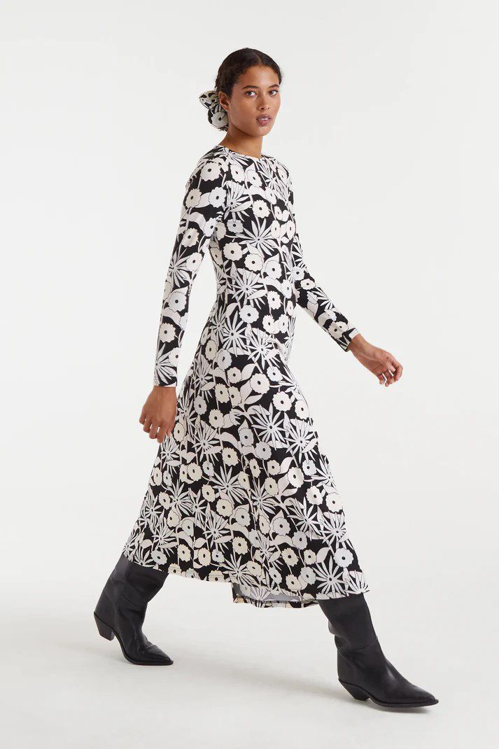Maxi Φόρεμα Με Ασπρόμαυρο Print Compania Fantastica Maxi Φόρεμα Με Ασπρόμαυρο Print Compania Fantastica