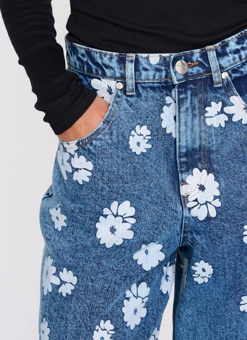 Jeans Παντελόνι Με Print Λουλούδια 24 Colours Jeans Παντελόνι Με Print Λουλούδια 24 Colours