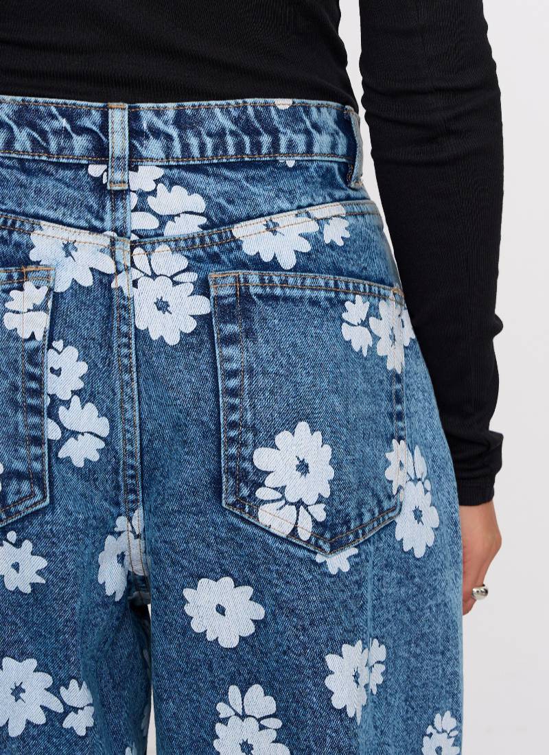 Jeans Παντελόνι Με Print Λουλούδια 24 Colours Jeans Παντελόνι Με Print Λουλούδια 24 Colours