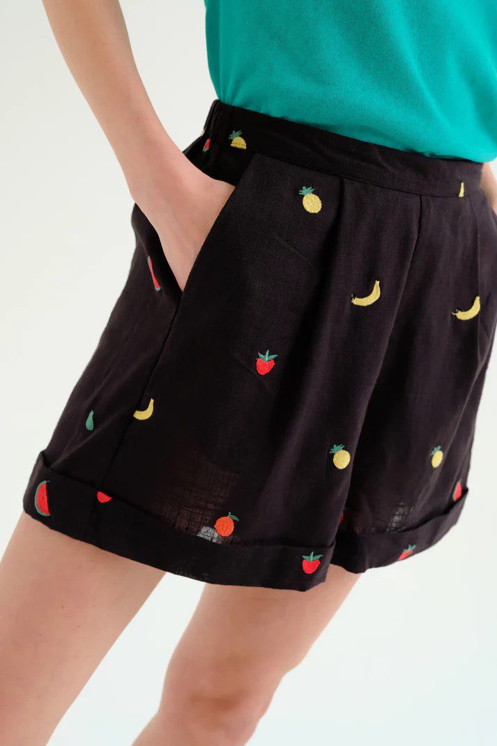 Μαύρο Shorts Με Σχέδια Φρούτα Compania Fantastica
