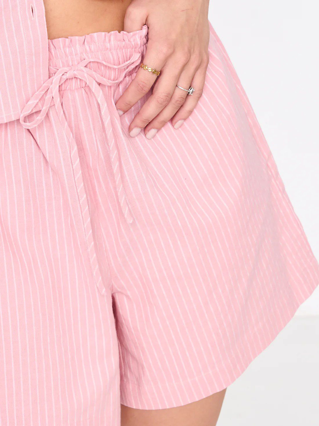 Ροζ Ριγέ Shorts 24 Colours
