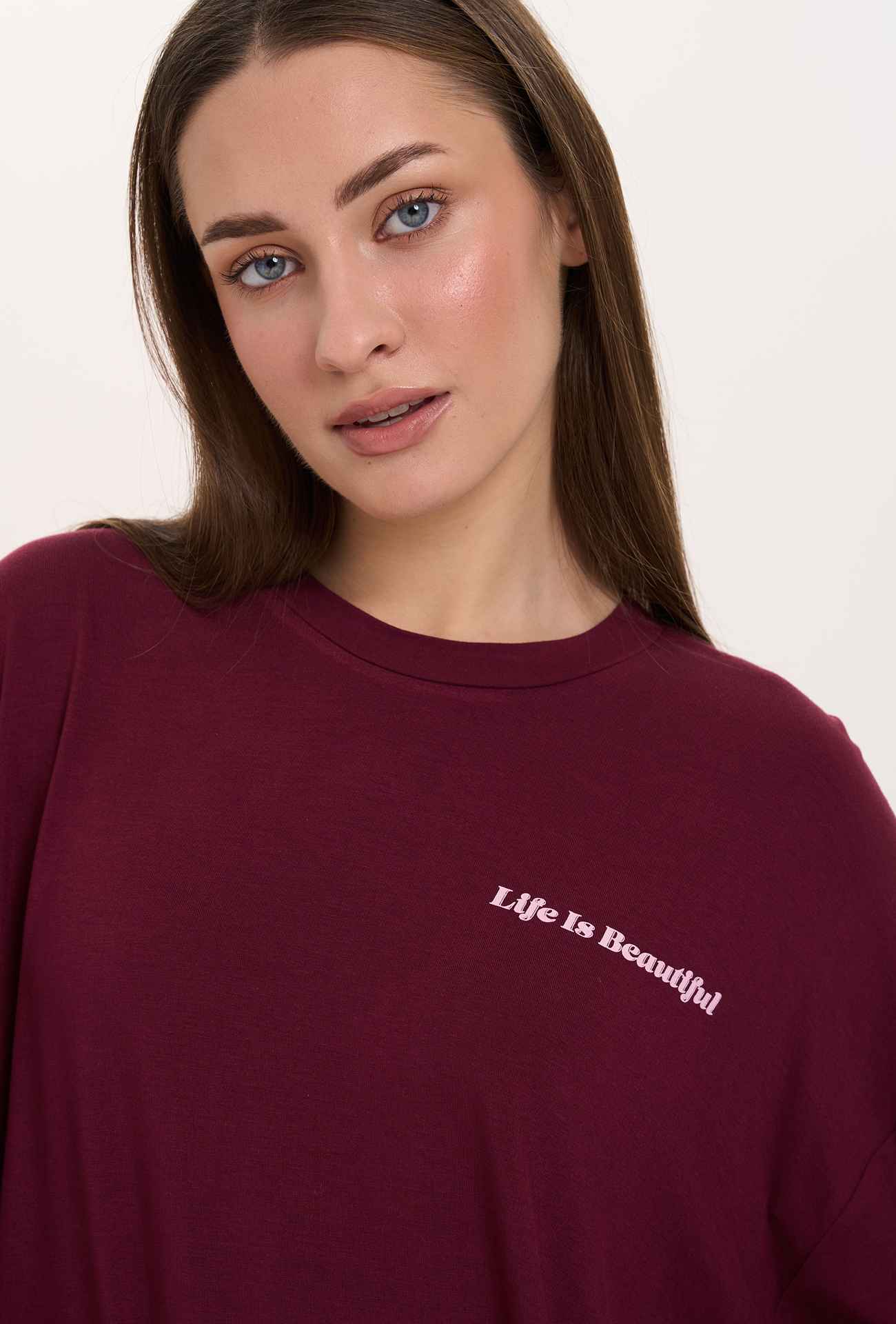 Βαμβακερό Μπορντό T-shirt 24 Colours Βαμβακερό Μπορντό T-shirt 24 Colours