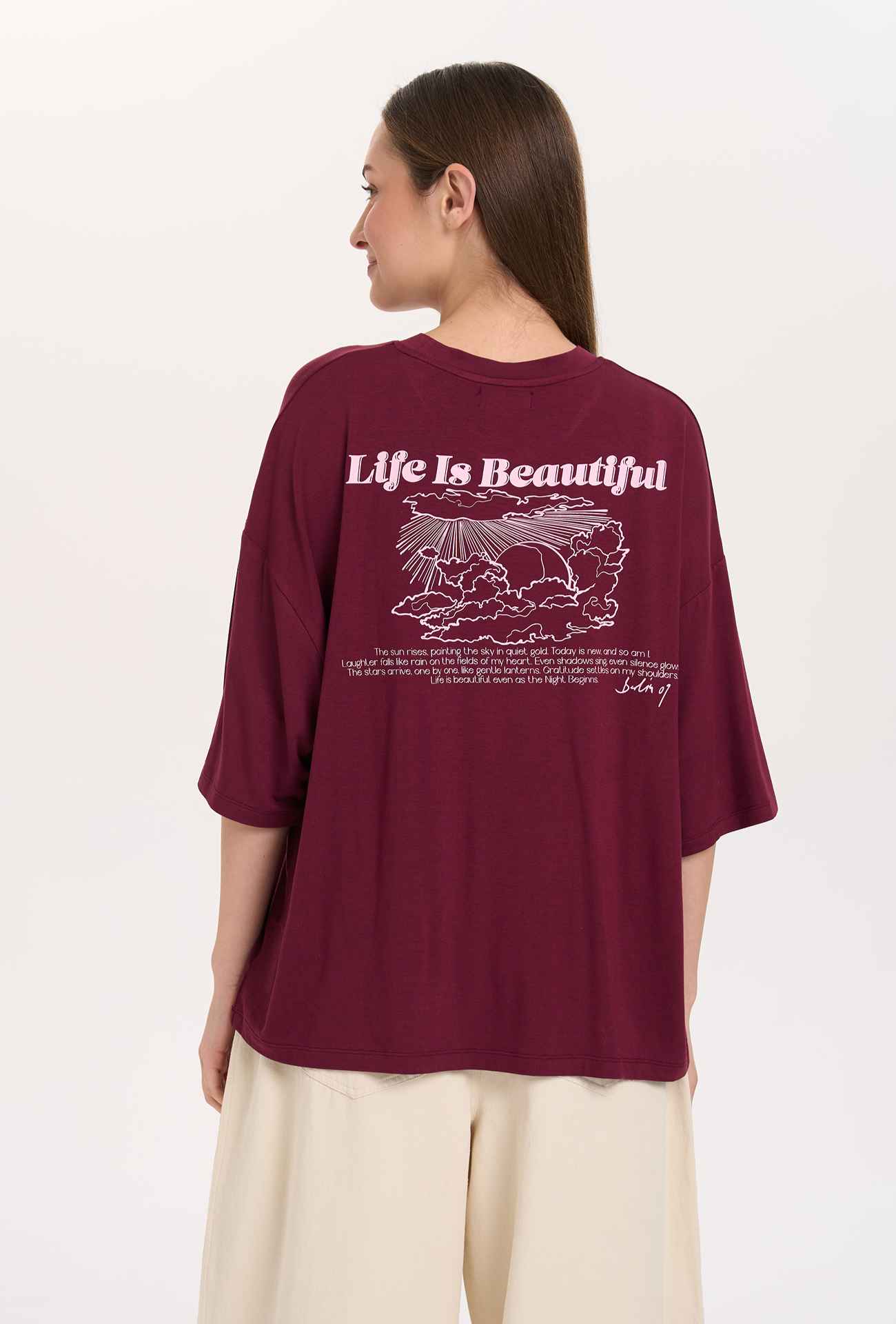 Βαμβακερό Μπορντό T-shirt 24 Colours Βαμβακερό Μπορντό T-shirt 24 Colours