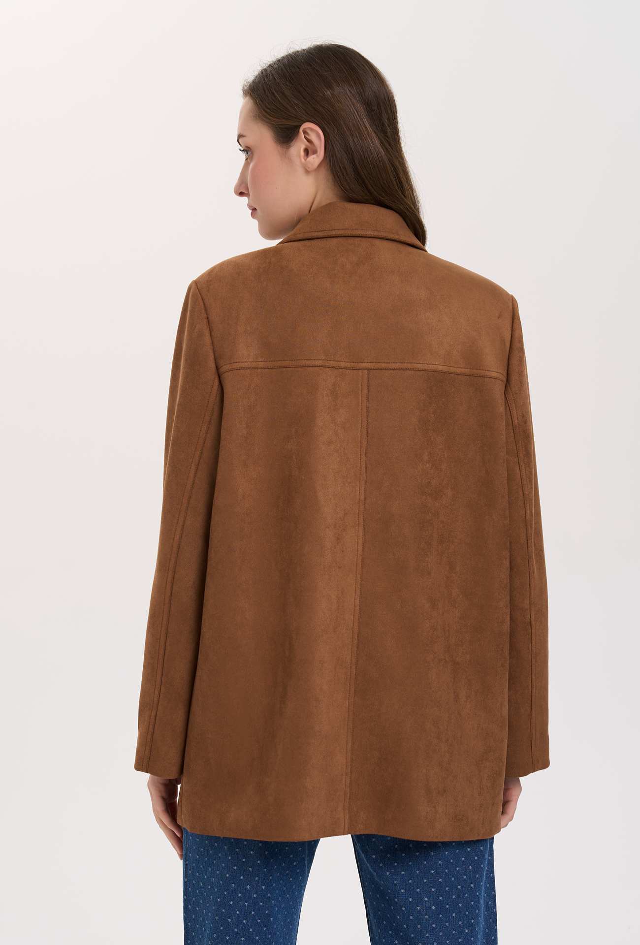 Καφέ Suede Σακάκι Blazer24 Colours Καφέ Suede Σακάκι Blazer24 Colours
